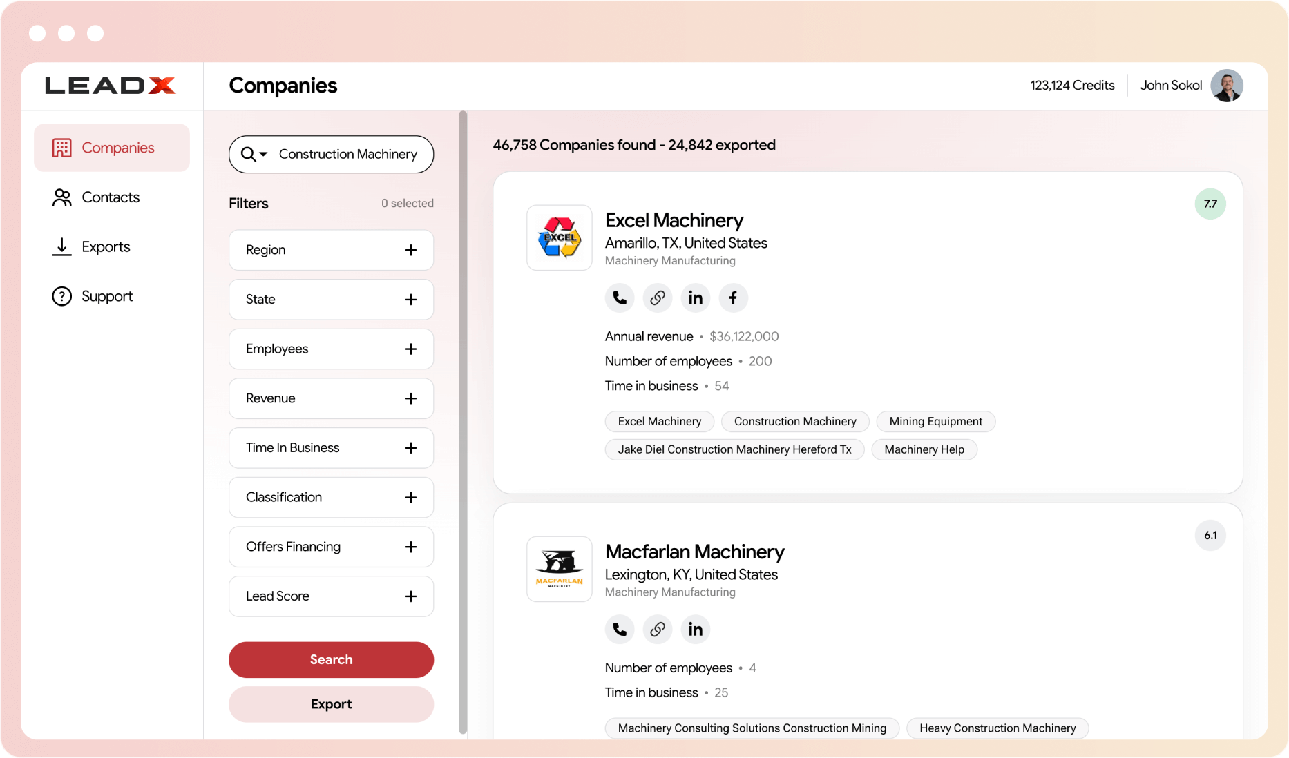 LeadX Interface